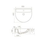 CeraStyle BELLA porcelán mosdókagyló 55 x 45 cm