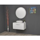 TMP MOON fürdőszobai tükör 80 cm - fehér keret - kerek