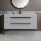 TMP VOX 85 fali fürdőszobabútor - fehér- műmárvány mosdóval - 85 cm