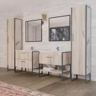 TMP IRON 85 lábon álló fürdőszobabútor 85 cm Sanovit ATRIA 9085 porcelán mosdóval 85x45,5cm