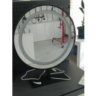 Harmony 40 fekete keretes kerek álló pipere tükör 3 színű led világítással 40x40 cm