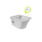 CeraStyle Ibiza fehér perem nélküli mély öblítésű szögletes fali WC, tető nélkül, integrált bidé funkcióval