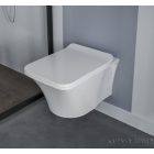 CeraStyle Ibiza fehér perem nélküli mély öblítésű szögletes fali WC, tető nélkül, integrált bidé funkcióval
