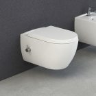 CeraStyle City fehér perem nélküli mély öblítésű fali WC, tetővel, integrált bidé funkcióval