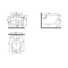 CeraStyle City fehér perem nélküli mély öblítésű fali WC, tetővel, integrált bidé funkcióval