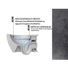 CeraStyle City fehér perem nélküli mély öblítésű íves fali WC, tető nélkül, integrált bidé funkcióval