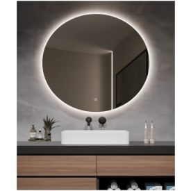   Pure 70 plus kerek tükör 3 színű led világítással és páramentesítő funkcióval 70x70 cm