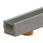 BASE vízelvezető folyóka készlet – fibrobeton, LN100, Hext.125 mm, OZ rács, függőleges, A15+