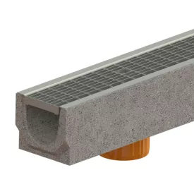   BASE vízelvezető folyóka készlet – fibrobeton, LN100, Hext.125 mm, OZ rács, függőleges, A15+