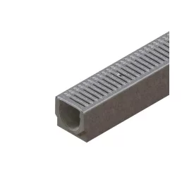   BASE vízelvezető folyóka készlet – fibrobeton, LN100, Hext.125 mm, OZ rács, A15