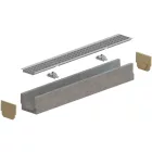 BASE vízelvezető folyóka készlet – fibrobeton, LN100, Hext.125 mm, OZ rács, A15+