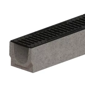   BASE vízelvezető folyóka készlet – fibrobeton, LN100, Hext.125 mm, Öntöttvas rács, C250, 1000 mm