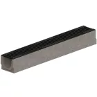 BASE vízelvezető folyóka készlet – fibrobeton, LN100, Hext.125 mm, Öntöttvas rács, C250, 1000 mm