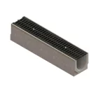 BASE vízelvezető folyóka készlet – fibrobeton, LN150, Hext.225 mm, öntöttvas, vízszintes, C250