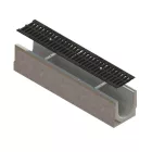 BASE vízelvezető folyóka készlet – fibrobeton, LN150, Hext.225 mm, öntöttvas, vízszintes, C250