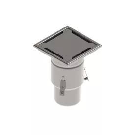   INOX szifon rozsdamentes 200x200 réses fedlappal függőleges kimenet DN110 R50 200x200x278 (0521.10.11.2)
