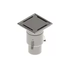 INOX szifon rozsdamentes 200x200 réses fedlappal függőleges kimenet DN110 R50 200x200x278 (0521.10.11.2)