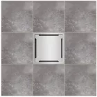INOX szifon rozsdamentes 200x200 réses fedlappal függőleges kimenet DN110 R50 200x200x278 (0521.10.11.2)