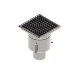   INOX szifon rozsdamentes 250x250 csúszásgátló rács függőleges kimenet DN110 L15 250x250x314 (0522.10.11.3AS)