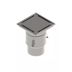  INOX szifon rozsdamentes 250x250 réses fedlappal függőleges kimenet DN150 R50 250x250x314 (0522.15.11.2)