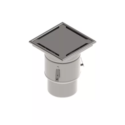 INOX szifon rozsdamentes 250x250 réses fedlappal függőleges kimenet DN150 R50 250x250x314 (0522.15.11.2)