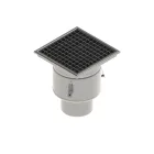INOX szifon rozsdamentes 300x300 csúszásgátló rács függőleges kimenet DN150 L15 300x300x344 (0523.15.11.3AS)