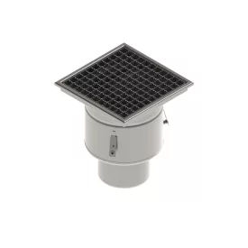  INOX szifon rozsdamentes 300x300 csúszásgátló rács függőleges kimenet DN150 L15 300x300x344 (0523.15.11.3AS)