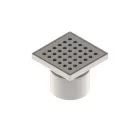 INOX szifon rozsdamentes 150x150 rács perforált függőleges kimenet DN110 L15 151x151x130 (0525.10.11.3.1-EU)