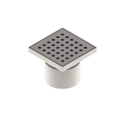 INOX szifon rozsdamentes 150x150 rács perforált függőleges kimenet DN110 L15 151x151x130 (0525.10.11.3.1-EU)