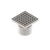 INOX szifon rozsdamentes 150x150 rács perforált függőleges kimenet DN110 L15 151x151x130 (0525.10.11.3.1-EU)