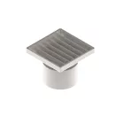 STAINLESS inox padlóösszefolyó – 150×150 mm, réses fedlap, függőleges kimenet DN110