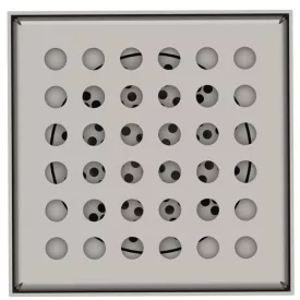   INOX szifon rozsdamentes 150x150 rács perforált oldalsó kimenet DN110 L15 151x151x195 (0525.10.21.3.1-EU)