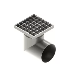   INOX szifon rozsdamentes 150x150 csúszásgátló rács oldalsó kimenet DN110 L15 151x151x195 (0525.10.21.3.3-1-EU)