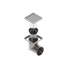 INOX szifon rozsdamentes 150x150 csúszásgátló rács oldalsó kimenet DN110 L15 151x151x195 (0525.10.21.3.3-1-EU)