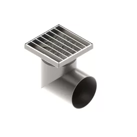   INOX szifon rozsdamentes 150x150 rács in réses oldalsó kimenet DN110 L15 151x151x195 (0525.10.21.3.4-EU)