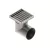 INOX szifon rozsdamentes 150x150 rács in réses oldalsó kimenet DN110 L15 151x151x195 (0525.10.21.3.4-EU)