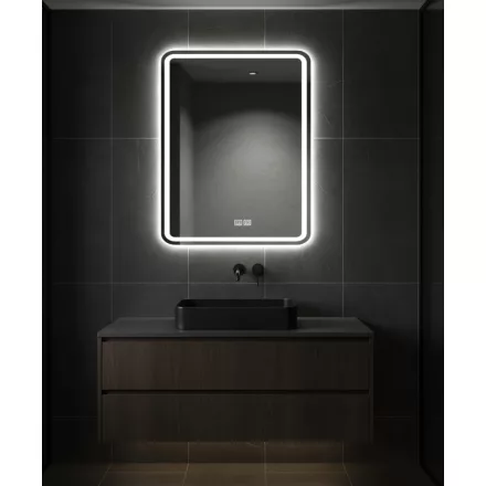 Illusion 60 szögletes fürdőszobai LED tükör 60x80 cm