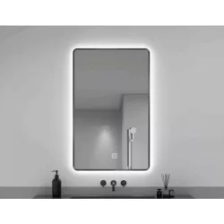   Nova 60 fekete keretes tükör 3 színű led világítással 60x80 cm