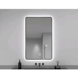   Nova 60 fekete keretes tükör 3 színű led világítással 60x80 cm