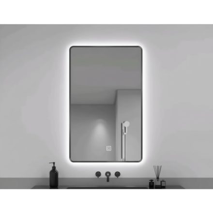 Nova 60 fekete keretes tükör 3 színű led világítással 60x80 cm