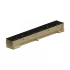 BASE vízelvezető folyóka készlet – polimerbeton, LN100, Hext.100 mm, Öntöttvas rács, C250, 1000 mm
