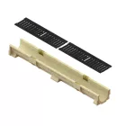 BASE vízelvezető folyóka készlet – polimerbeton, LN100, Hext.100 mm, Öntöttvas rács, C250, 1000 mm