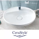 CeraStyle - Top Counter pultra ültethető porcelán mosdó - LAL C - ovális - 60 x 46 cm