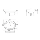CeraStyle - Top Counter pultra ültethető porcelán mosdó - LAL C - ovális - 60 x 46 cm