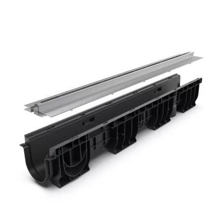 PP BASE LN100 folyókakészlet Htot.175 rács OZ réses típus T H25mm A15-C250 1000x160x175 (080001T25)