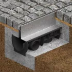BASE vízelvezető folyóka készlet – PP, LN100, Hext.180 mm, Horganyzott acél rács, C250, 1000 mm
