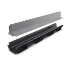 BASE vízelvezető folyóka készlet – PP, LN100, Hext.180 mm, Horganyzott acél rács, C250, 1000 mm