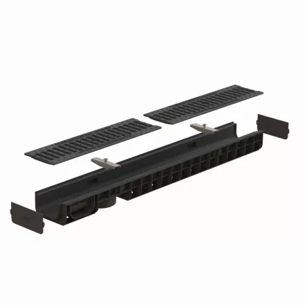 PP BASE LN100 folyókakészlet Hext.80 öntöttvas rács klasszikus C250 1000x156x80 (08010203031)