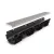 BASE vízelvezető folyóka készlet – PP, LN100, Hext.135 mm, INOX rács szürke, A15