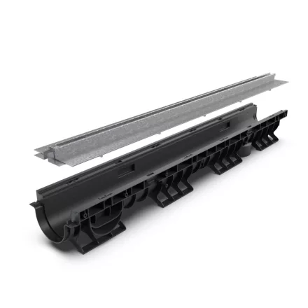 PP BASE LN100 folyókakészlet Htot.145 rács OZ réses típus T H25mm A15-C250 1000x156x145 (080201T25)